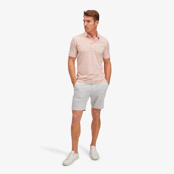 Men's Mizzen + Main | Versa Polo | Peach Blue Horizontal Stripe
