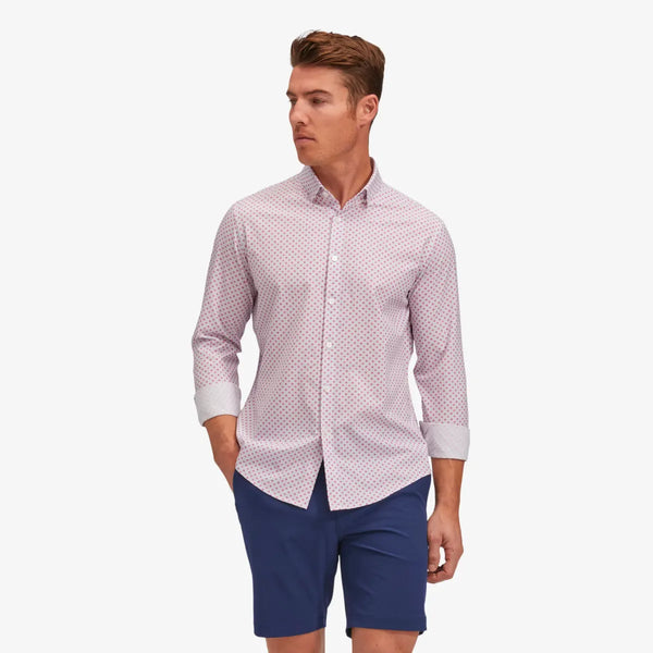 Men's Mizzen + Main | Leeward Trim No Tuck Long Sleeve | Pink Floral Print