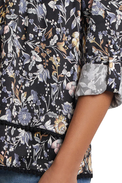 Women's Tribal Jeans | Sela Pintucked Floral Blouse | Sailor Blue