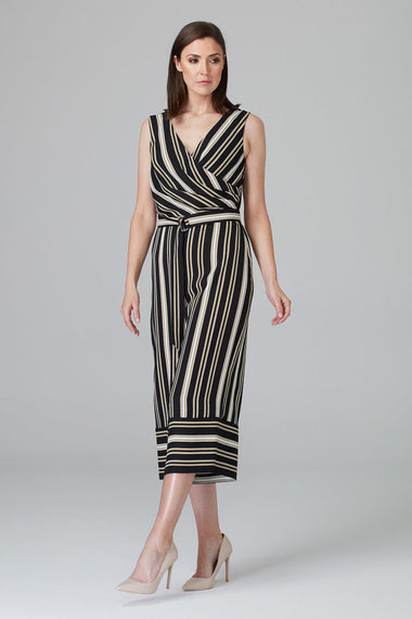 Women's Joseph Ribkoff | Striped Midi Length Jumpsuit | Black
