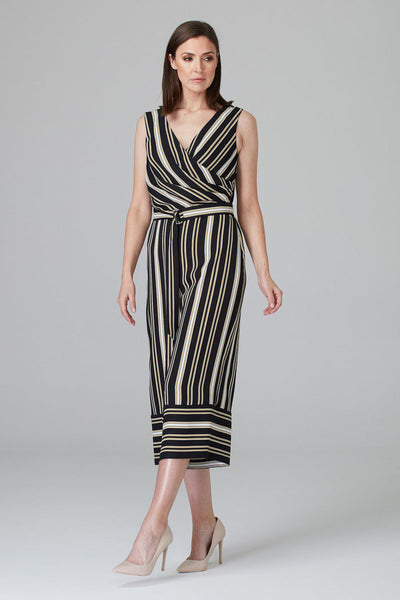 Women's Joseph Ribkoff | Striped Midi Length Jumpsuit | Black
