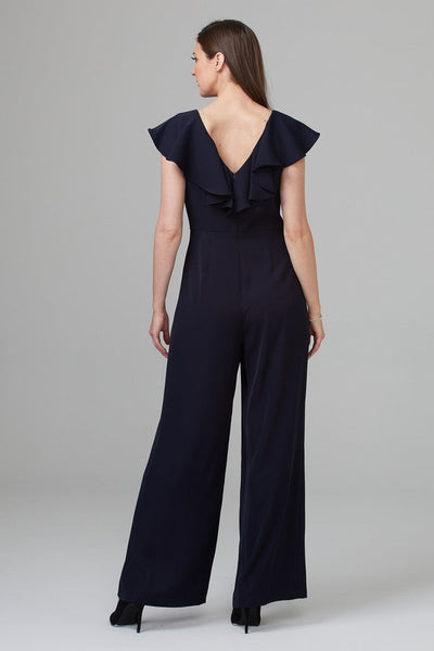 Women's Joseph Ribkoff | Ruffled Cape Sleeve Jumpsuit | Midnight Blue