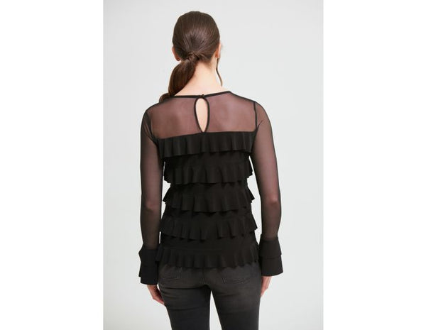 Women's Joseph Ribkoff | Tiered Ruffle Blouse | Black