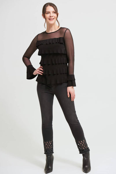 Women's Joseph Ribkoff | Tiered Ruffle Blouse | Black