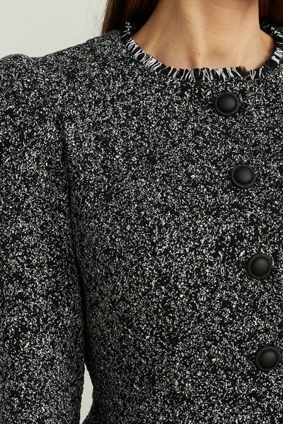 Women's Joseph Ribkoff | Jacquard Peplum Style Jacket | Black White