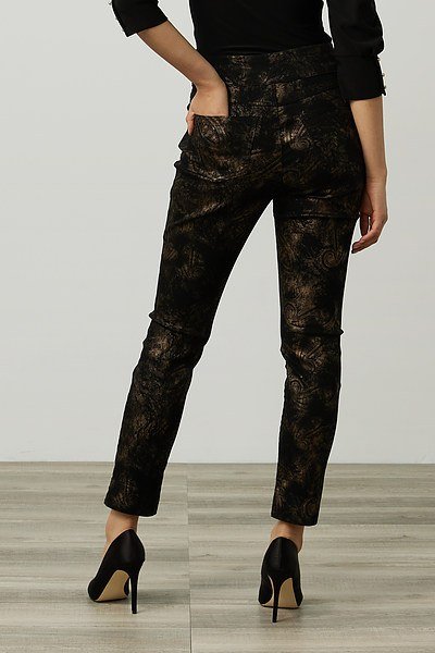Women's Joseph Ribkoff | Velveteen Floral Print Pull On Pant |Charcoal