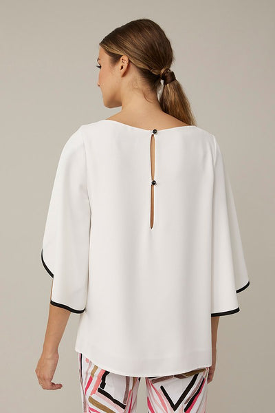 Women's Joseph Ribkoff | Contrast Trim Georgette Top | Vanilla