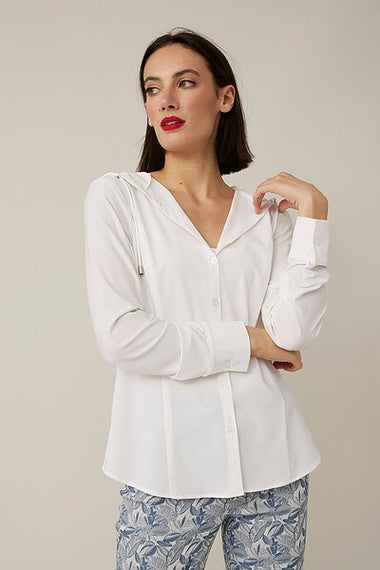 Women's Joseph Ribkoff | Lightweight Button Front Hood | White