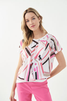 Women's Joseph Ribkoff | Abstract Print Top | Vanilla Multi
