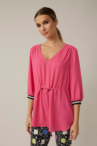 Women's Joseph Ribkoff | Drawstring Waist Top | Raspberry Sorbet