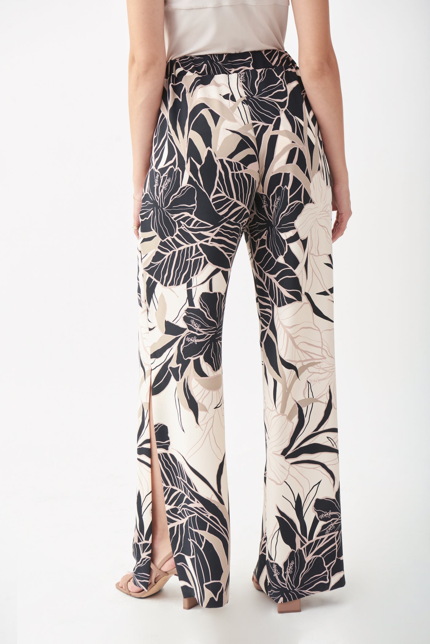 FLOWING WIDE-LEG TROUSERS - Black