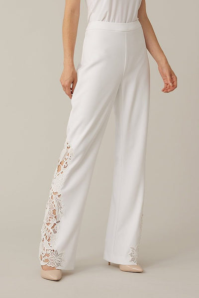 Women's Joseph Ribkoff | Flowing Lace Detail Wide Leg Pant | Midnight