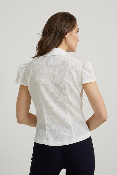 Women's Joseph Ribkoff | Crinkle Cap Sleeve Top | Vanilla