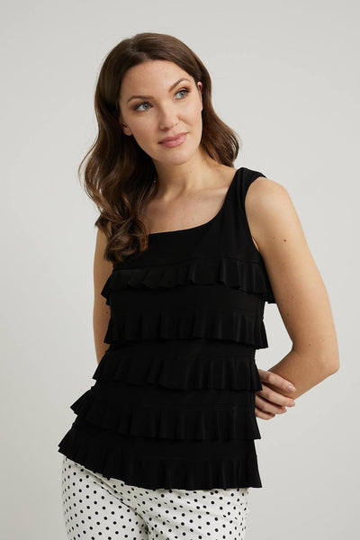 Women's Joseph Ribkoff | Tiered Ruffle Top | Black