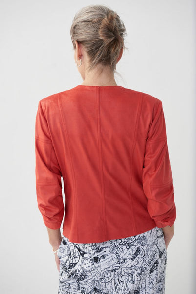 Women's Joseph Ribkoff | Metallic Suede Jacket | Red Lacquer