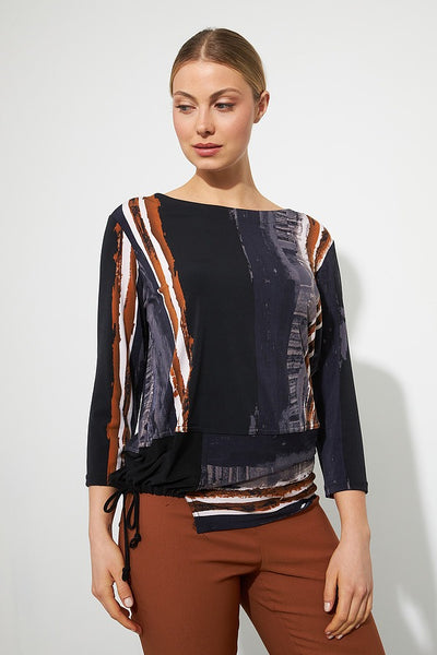 Women's Joseph Ribkoff | Abstract Print Top | Black Multi