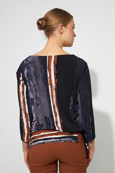 Women's Joseph Ribkoff | Abstract Print Top | Black Multi