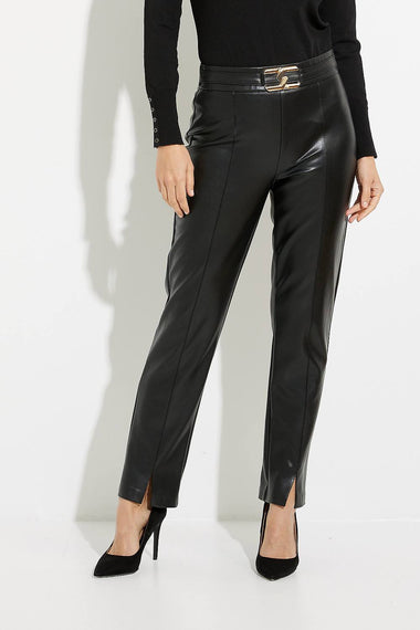 Women's Joseph Ribkoff | Faux Leather Straight Leg Pant | Mocha