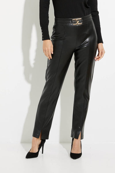 Women's Joseph Ribkoff | Faux Leather Straight Leg Pant | Mocha