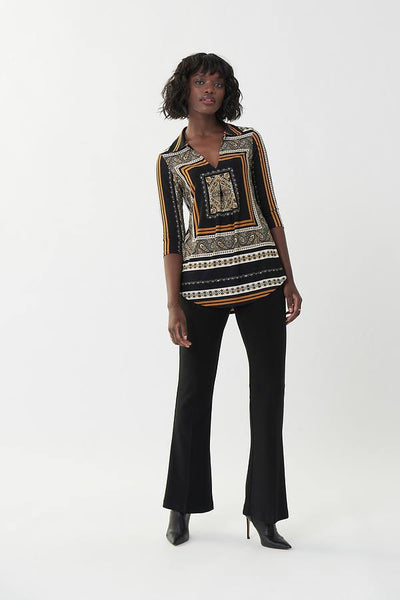 Women's Joseph Ribkoff | Artistic Paisley Print Top | Black Multi