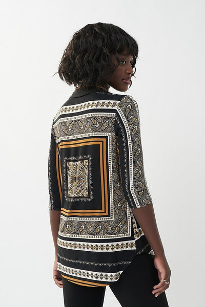 Women's Joseph Ribkoff | Artistic Paisley Print Top | Black Multi