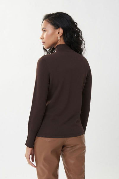 Women's Joseph Ribkoff | Mock Neck Studded Sweater | Mocha