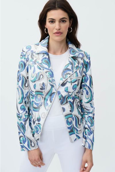 Women's Joseph Ribkoff | Faux Suede Jacket | Vanilla Multi