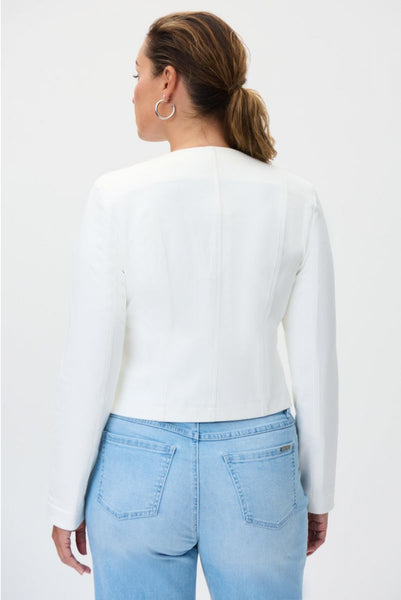 Women's Joseph Ribkoff | Faux Suede Jacket with Studs | Vanilla