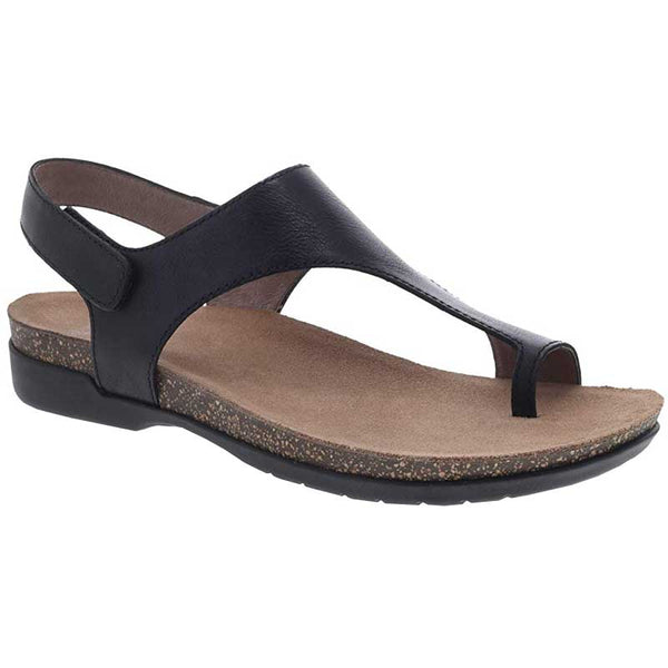 Women's Dansko | Reece Toe Loop Waxy Burnished Sandal | Black