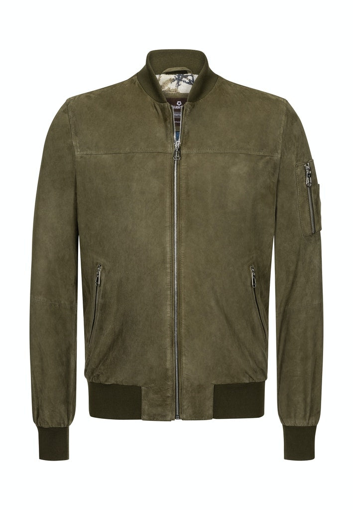 Men's Milestone MS-Victor Leather Jacket Olive