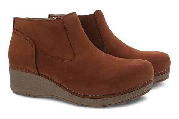 Women's Dansko | Charlene Milled Nubuck Wedge Bootie | Ginger