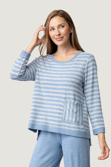Women's Habitat | Super Soft Fleece Stripe Sweater | Seafoam