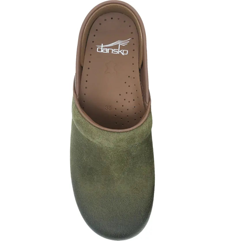Women s Dansko Professional Burnished Nubuck Shoe Green F.L