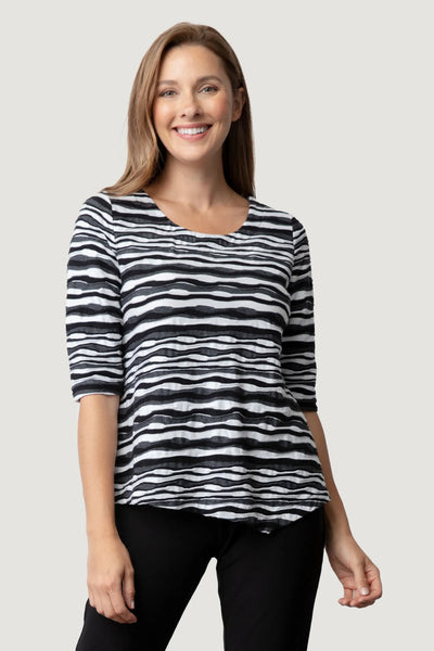 Women's Habitat | Sea Breeze Tee Shirt | Rose Stripe