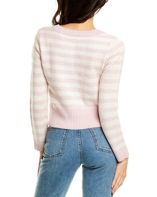 Women's 525 America | Gingham Pullover Crop Sweater | Lavender SP22S084