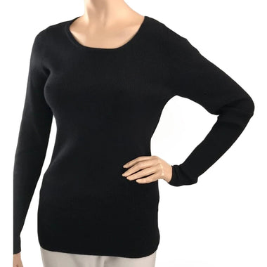 Women's 525 America | Cotton Blend Jewel Neckline Sweater | Black