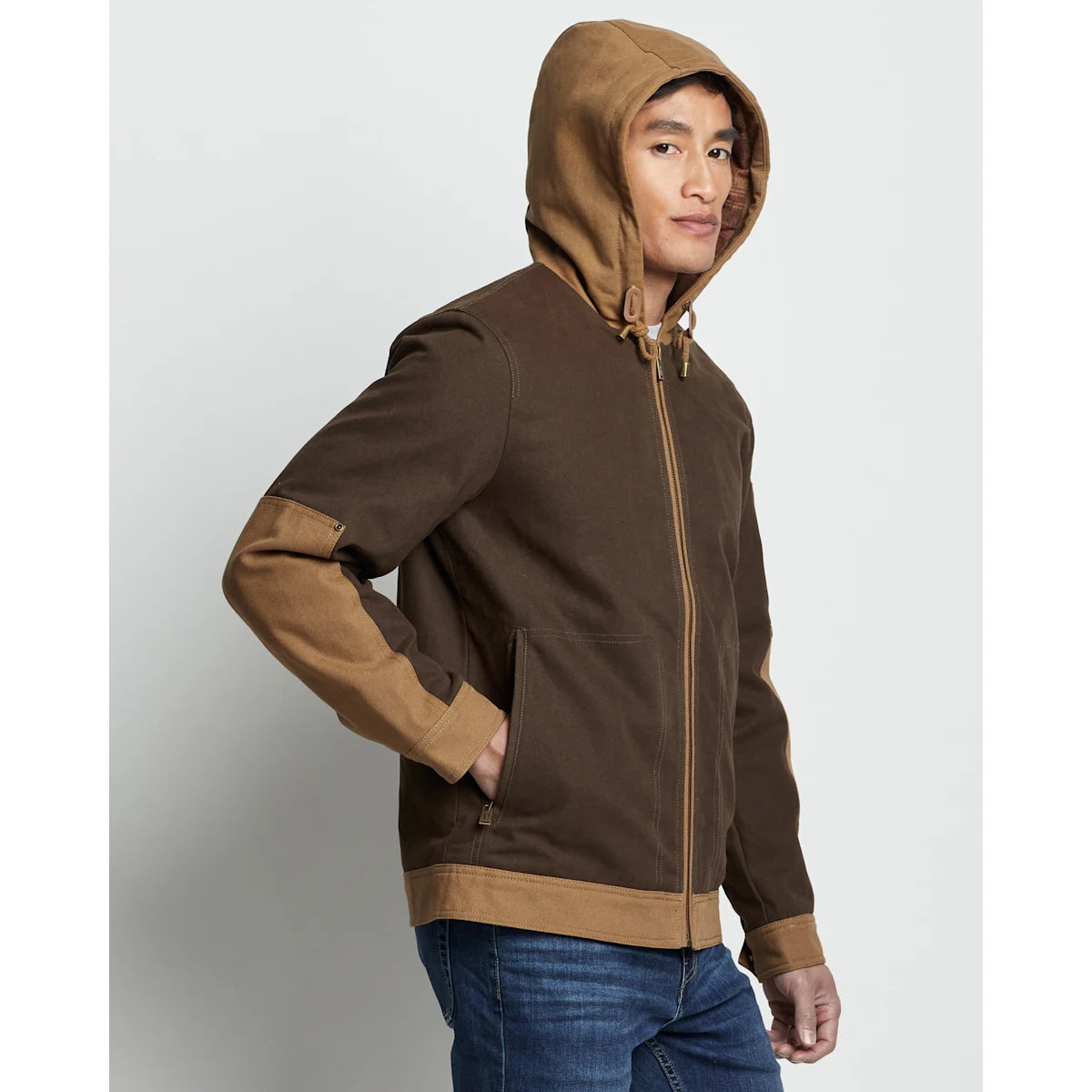 Olive top canvas hoodie