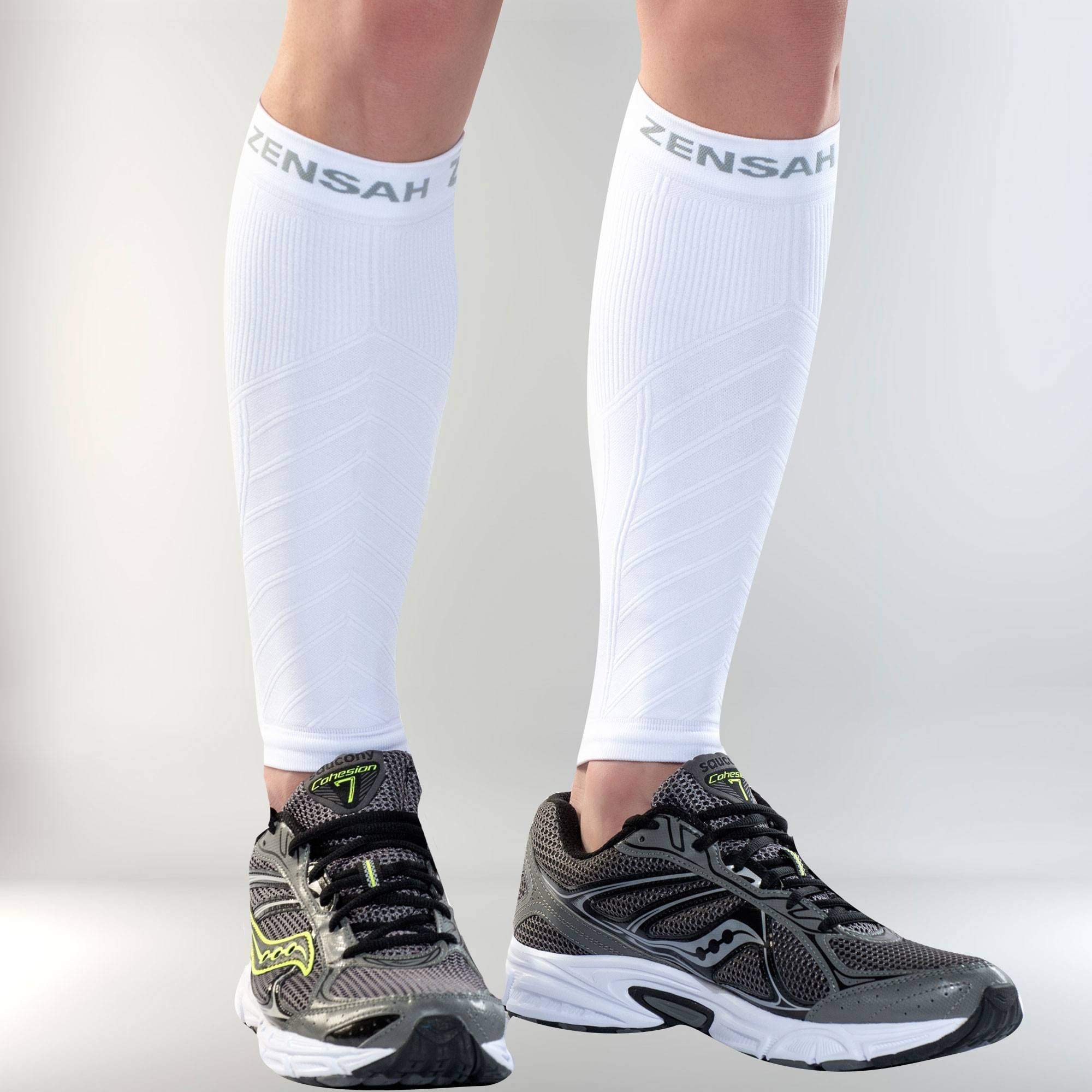 Men's Zensah | FRESH LEG Compression Leg Sleeves | White