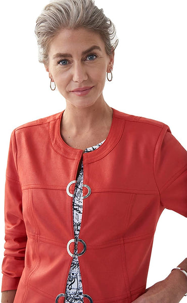 Women's Joseph Ribkoff | Metallic Suede Jacket | Red Lacquer