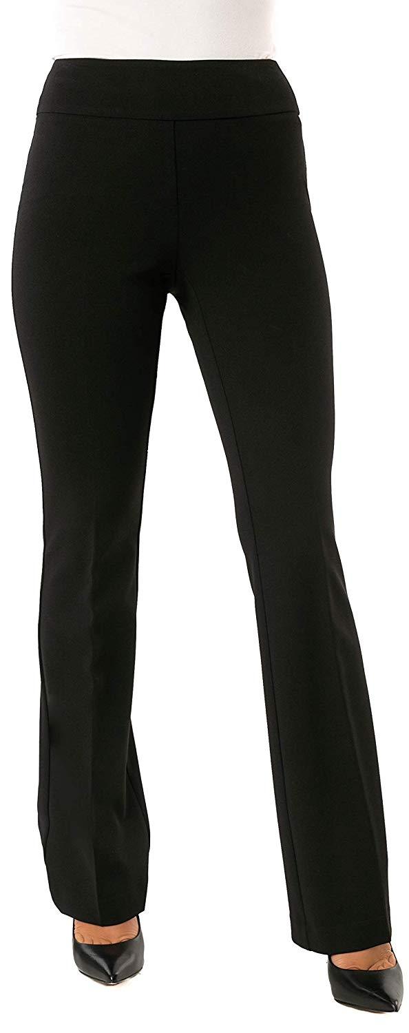 Women's Up! | Flowing Crepe Flare Leg Pull On Pant | Black