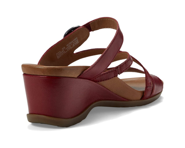 Women's Dansko | Ana Glazed Kid Leather Wedge Sandal | Red