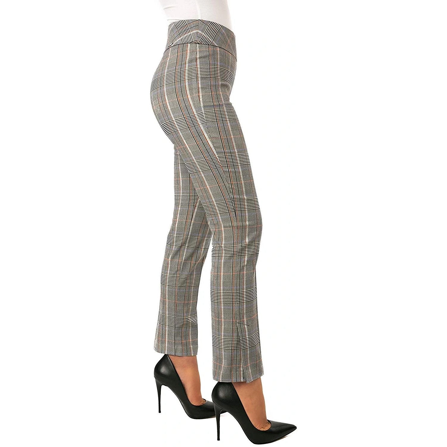 Women's Up! | Derby Ankle Pull On Slimming Pants | Multi Plaid