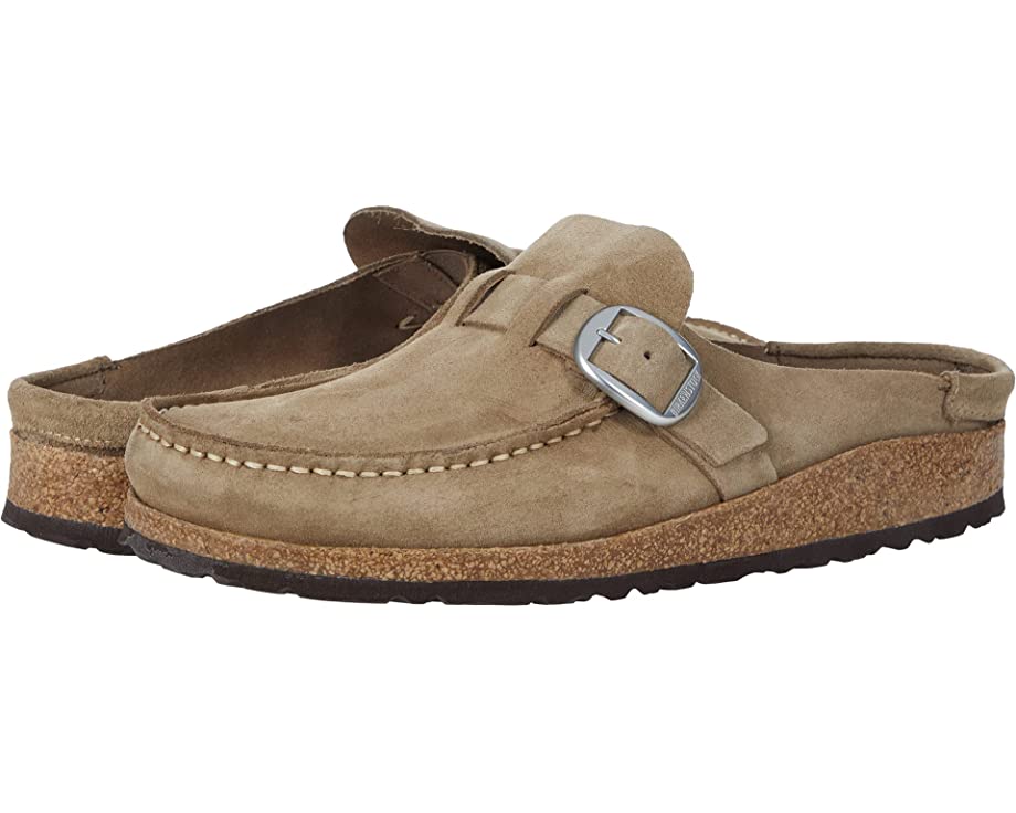 Women s Birkenstock Buckley Open Back Slide Clog Gray Taupe