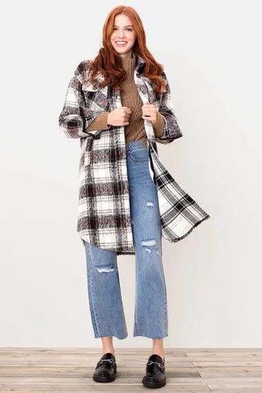 Women's Tribal Jeans | Drop Shoulder Long Shacket | Ruby