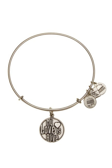 Women's Alex And Ani | My Love Is Alive Bangle Bracelet | Silver