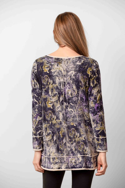 Women's Habitat | Hand Painted Elliptical Pullover | Rain Floral