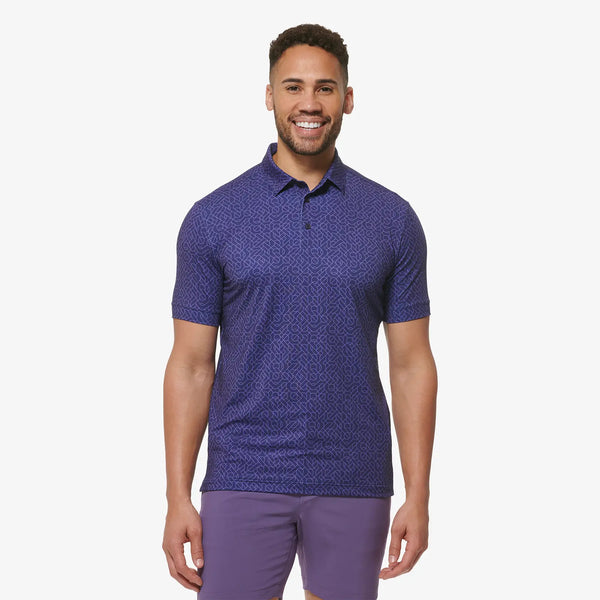 Mizzen and Main | Versa Polo | Deep Cobalt Maze Print
