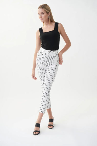 Women's Joseph Ribkoff | Polka Dot 5 Pocket Cropped Jean | Vanilla
