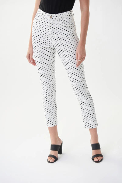 Women's Joseph Ribkoff | Polka Dot 5 Pocket Cropped Jean | Vanilla