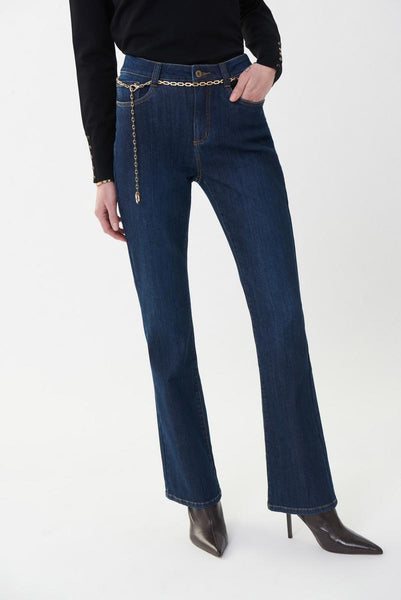 Women's Joseph Ribkoff | Chic 5 Pocket Jean with Chain Belt | Indigo